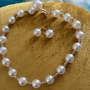 Elegant Pearl Necklace and Earring Set NWOT